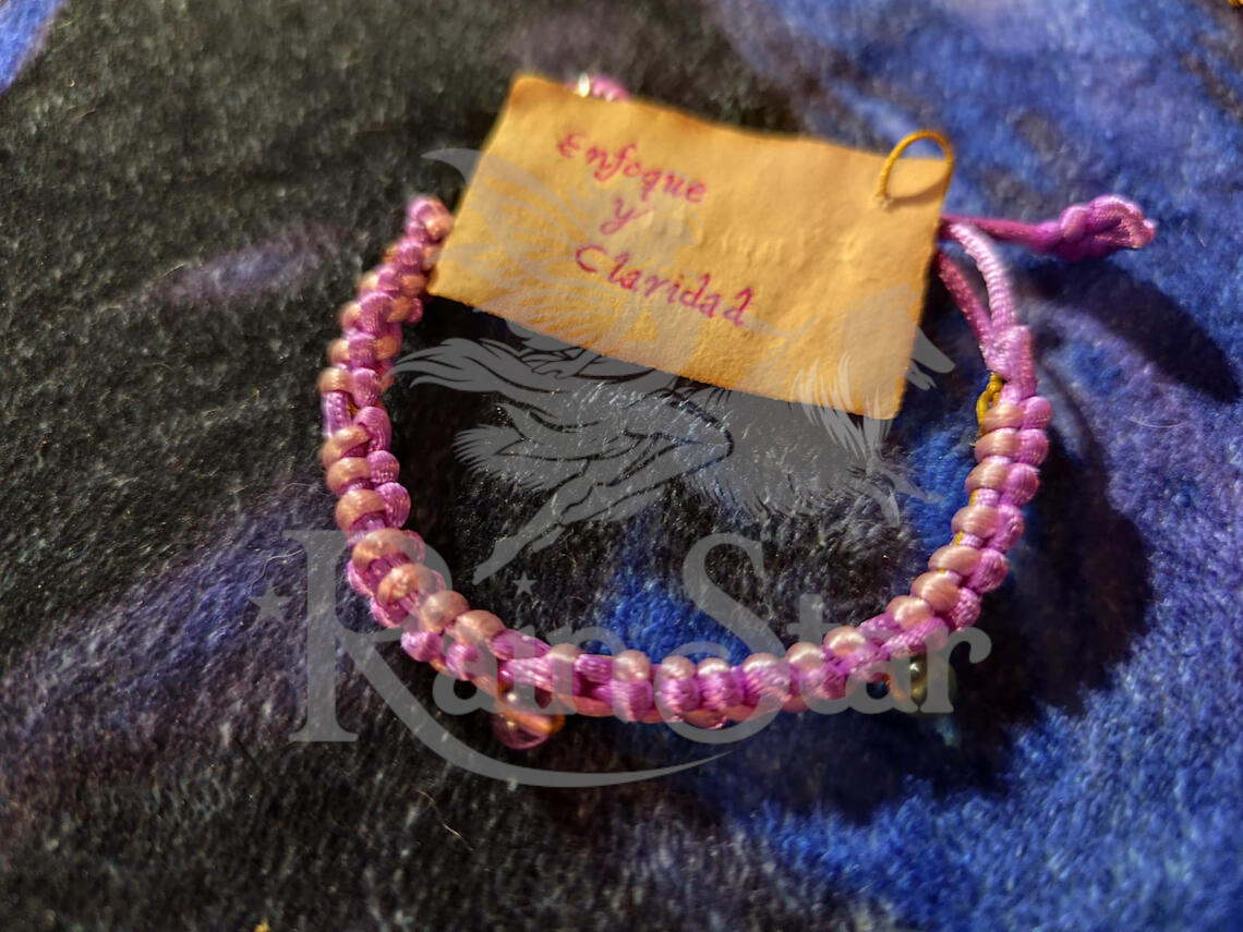 A handwoven adjustable bracelet featuring fluorite, created to support focus, clarity, and mental alignment.